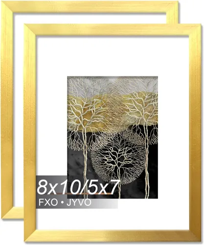 Vista 153 de Fxojyvo Marco de Fotos de 4x6, Muestra Foto de 3.5x5 con Paspartú o 4 x 6 Sin Paspartú, Liviano y de Alta Transparencia Marco de 4 por 6 para Pared
