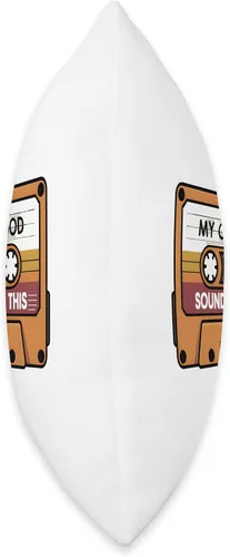 Vista 2 de My Childhood Sounded Like This Retro Cassette Throw Pillow