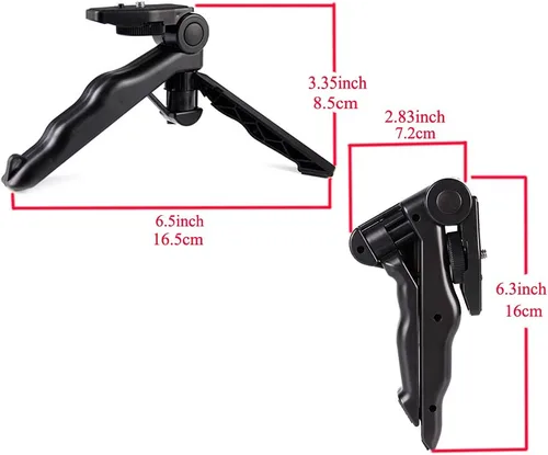 Vista 7 de Mini trípode de mesa plegable con agarre de mano con tornillo de 1/4 de pulgada compatible con Gopro/Smartphones/Cámaras compactas DSLR