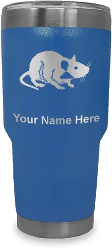 Vista 18 de LaserGram Vaso aislado al vacío de 20 onzas, rata, grabado personalizado incluido (negro)