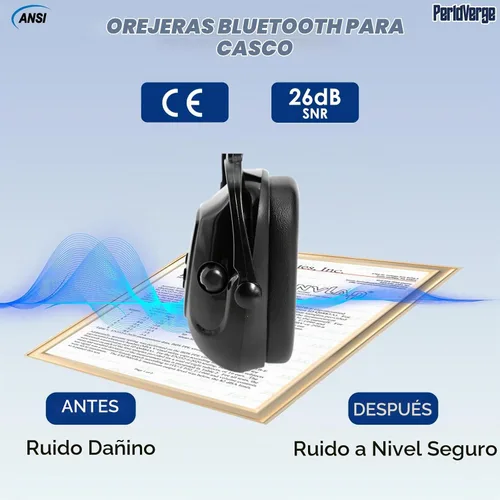 Vista 2 de Orejeras para casco duro, orejeras para reducción de ruido para accesorios de casco duro, protección auditiva de construcción para adultos