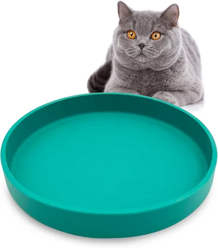 Vista 17 de Tazón de silicona poco profundo para perros, tazones de comida para gatos de 7 pulgadas, platos planos para cachorros, lindos platos para fatiga