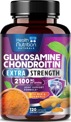 Vista 12 de Complejo de glucosamina condroitina MSM - Suplemento de apoyo articular de fuerza 3X con sulfato de glucosamina, cúrcuma, boswellia - Para