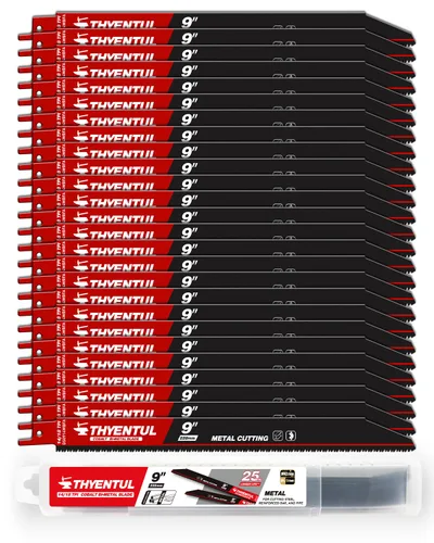 Vista 13 de Paquete de 25, 15 cm, 14/18 TPI, Hojas de sierra Sawzall de desmontaje automático de cobalto bi-metal para metal, Hojas de sierra alternante de 15