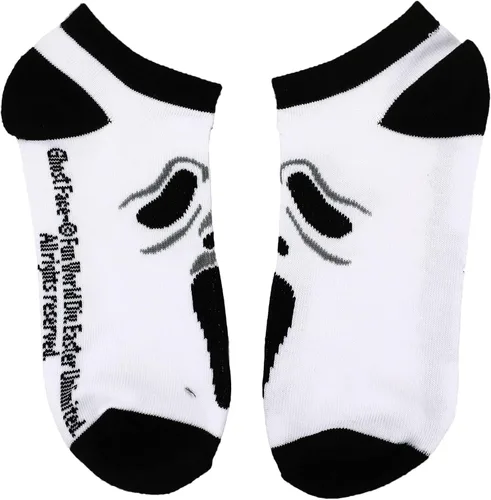 Vista 6 de Bioworld Scream Ghostface - Calcetines tobilleros para mujer (5 unidades), Multi colorido