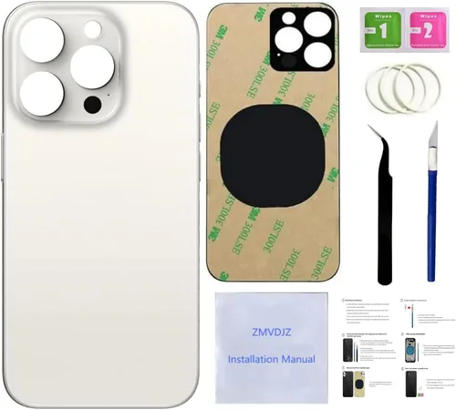 Vista 11 de 14 Pro - Carcasa trasera de repuesto para iPhone 14 Pro (morado oscuro, 6.1 pulgadas) con cinta preinstalada, instrucciones de instalación