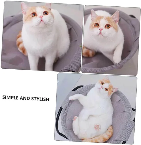 Vista 8 de Happyyami Hamaca elevada para gatos, marco resistente, transpirable para dormir cómodamente, tumbona interior para gatos y perros, muebles elegantes