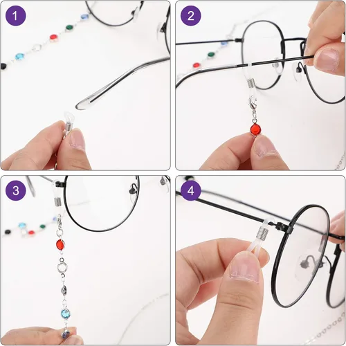 Vista 5 de Frienda 8 cadenas de lentes de sol con cuentas para correa de gafas de sol elegante cadena de retención de gafas 8 estilos