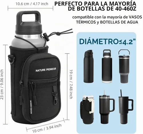 Vista 2 de NATURE PIONEOR Water Bottle Holder with Strap for 25oz/32oz/40oz/64oz