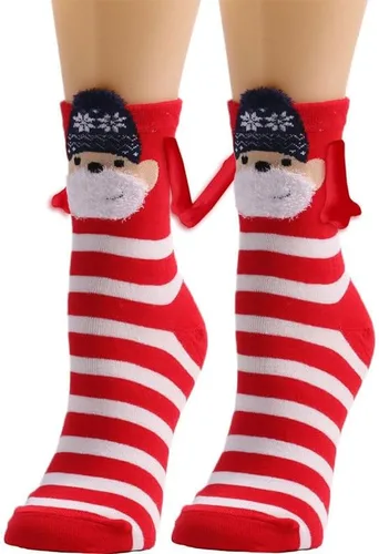 Vista 3 de Anager 5 pares de calcetines de Navidad de la mano tomados de la mano pareja magnética mano media tubo calcetines divertidos regalos de Navidad