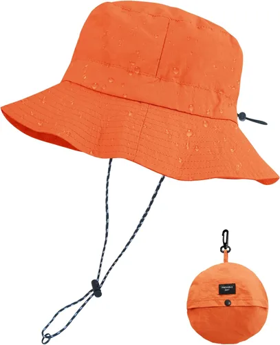 Vista 22 de PFFY Packable Sun Bucket Hat for Men Women Outdoor UV Protection Sun Hats Caqui