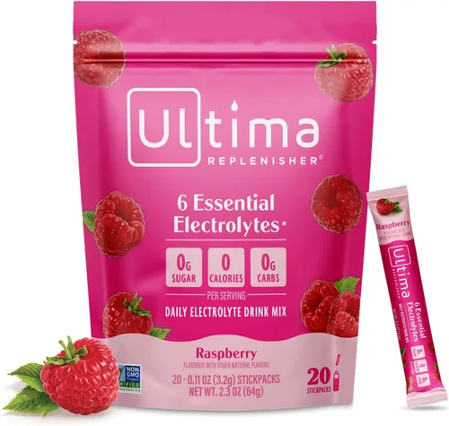 Vista 24 de Ultima Replenisher - Bebida de electrolitos en polvo vegana, sin azúcar ni OMG, bebida hidratante adecuada para dieta cetogénica, paquetes