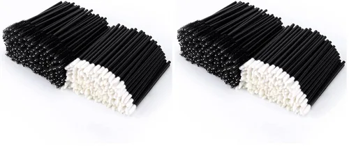 Vista 8 de Tbestmax 200 carretes desechables para rímel y cepillos de labios, aplicador de brillo de labios para extensiones de pestañas de cejas, kits de Negro