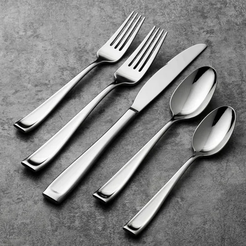 Vista 56 de Oneida Moda Champagne Satin 20-Piece Silverware Set for 4, Flatware