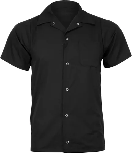 Vista 4 de ChefsCloset Unisex Cook Shirt, Snap Front Utility Kitchen/Chef Shirts for Men & Women Negro