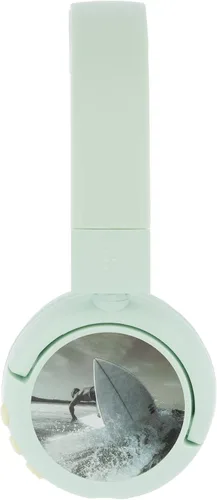 Vista 2 de BuddyPhones POP Fun Auriculares plegables Bluetooth para niños + micrófono, funciona con cable o inalámbrico, limitación de volumen SafeAudio