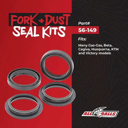 Vista 2 de All Balls Racing 56-149 Kit de retenes de horquilla y polvo compatible con/reemplazo para Gas-Gas Beta Cagiva Gas-Gas Husqvarna KTM Victory