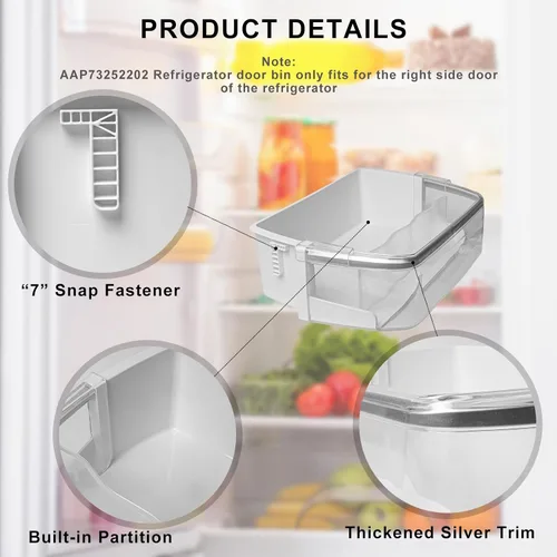 Vista 3 de AAP73252202 AAP73252209 - Contenedor para puerta de refrigerador (derecha) sustituye a AAP73252201 AAP73252206 AAP73252211 PS3637058 AP5602939