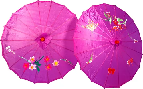 Vista 5 de TJ Global Pack de 2 sombrillas japonesas chinas tamaño 22.0 in para bodas, fotografías, disfraces, cosplay, decoración y otros eventos, 2 paraguas