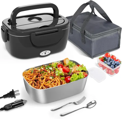 Vista 13 de Monteka Fiambrera eléctrica calentador de alimentos – Calentador de alimentos portátil a prueba de fugas para adultos para coche/hogar/camión con 5 L