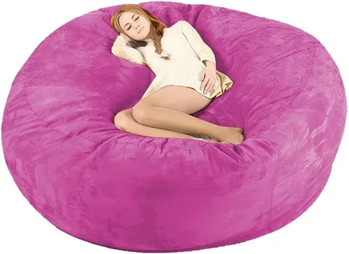 Vista 12 de Funda para silla puff (sin relleno), lujosa silla gigante de 6/7/8 pies para organizar juguetes de felpa o espuma viscoelástica