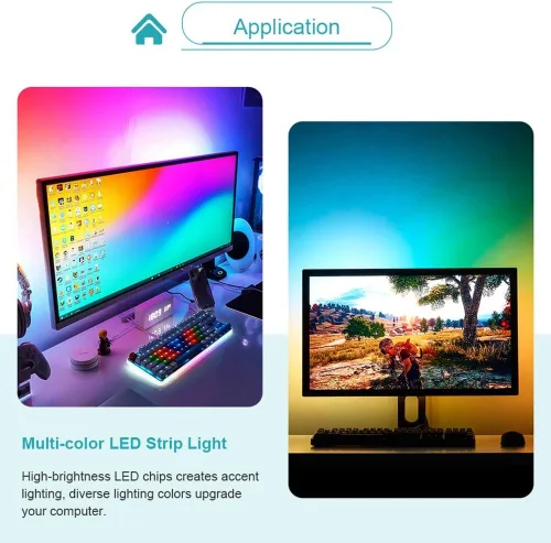 Vista 8 de Retroiluminación LED para TV, tira de luces LED para TV, tira de luz inteligente, tira de luz de sincronización de monitor de computadora