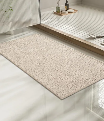Vista 99 de Chakme Juego de 2 alfombras de baño ultrafinas, absorbentes, antideslizantes, lavables a máquina, color negro, 17 x 24 pulgadas / 17 x 30 pulgadas
