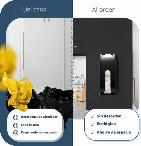 Vista 2 de Manterio - Organizador de bolsas de plástico para cocina Organizador de almacenamiento de bolsas de comestibles de plástico duradero para montaje