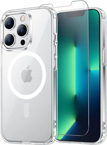 Vista 132 de Funda transparente para iPhone 11 con protector de pantalla, compatible con Magsafe, antiamarilleo, protección de grado militar, a prueba de golpes