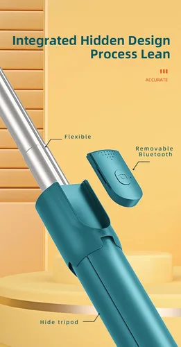 Vista 6 de Tianle Selfie Stick, trípode extensible para selfie stick con control remoto inalámbrico y trípode flexible, grupo de selfies, transmisión en vivo