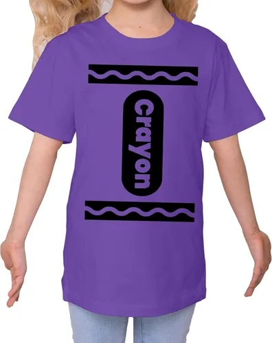 Vista 2 de Camiseta unisex de disfraces de Halloween de crayón para niños y niñas Idea de camisetas gráficas divertidas y geniales