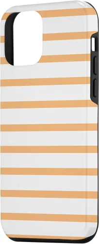 Vista 2 de iPhone 12 mini minimalista patrón de rayas en naranja claro moderno caso