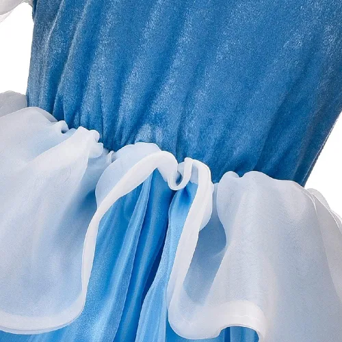 Vista 8 de Quenny Vestidos de Cenicienta de Halloween, vestidos de princesa de Cenicienta con estampado degradado para niñas.