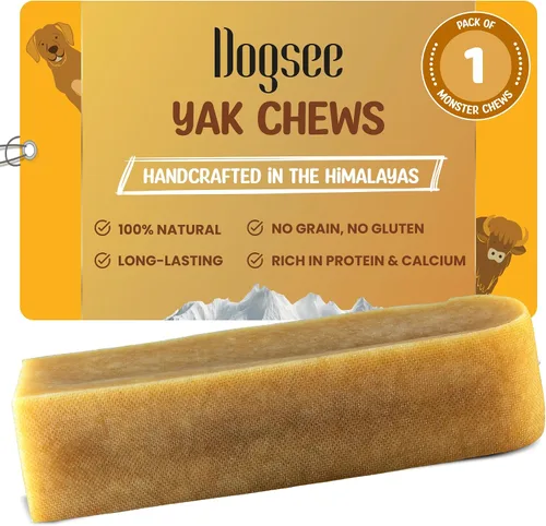 Vista 12 de Dogsee Himalayan Yak Chews (XL - 6 masticables) Masticables de yak para perros grandes Golosinas para perros Ayuda al dolor