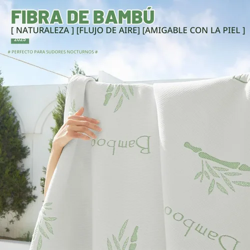 Vista 3 de Protector de colchón refrescante Twin - Funda de colchón de fibra de rayón 100% impermeable y silenciosa (39" x 75") Cama suave, transpirable
