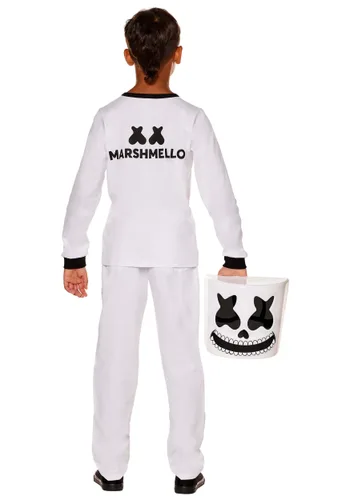 Vista 2 de Disfraz de Esqueleto Marshmello para Niños Multicolor