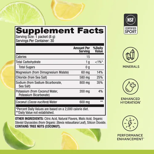 Vista 3 de Dr. Mercola Pure Power Electrolytes - Apoya la hidratación y la función muscular - Mezcla de magnesio y potasio - 0.00 oz de azúcar por porción