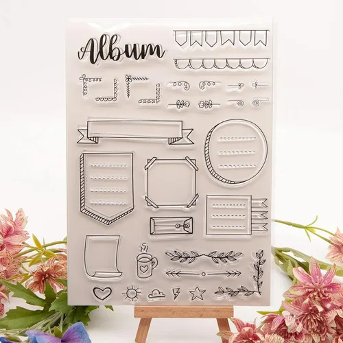 Vista 3 de Sellos transparentes para hacer tarjetas, sellos de goma transparente para álbumes de recortes, álbumes de fotos, sellos en relieve, decoración