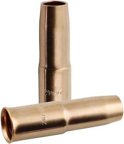Vista 5 de WeldingCity Paquete de 2 boquillas de gas 24A-37-SS (tope corto) 3/8" para pistola de soldadura MIG Tweco Professional #3/#4 y Lincoln 300-450