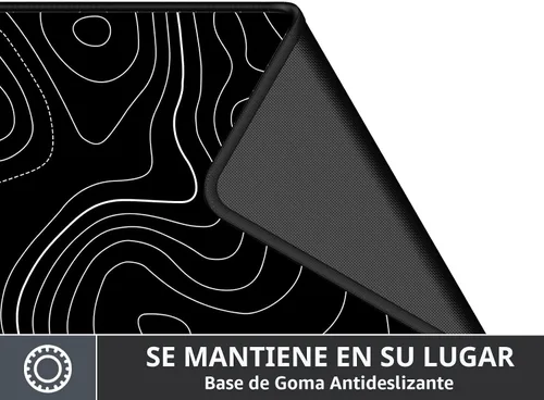 Vista 2 de Rinaze Alfombrilla de ratón extra grande para juegos con topografía negra, alfombrilla de ratón XXL, alfombrilla de ratón grande para escritorio