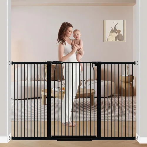 Vista 10 de Puerta extra alta para bebés de 40.5 pulgadas para escaleras, puerta grande de 40.5 a 54.7 pulgadas para interiores, puerta de seguridad montada a