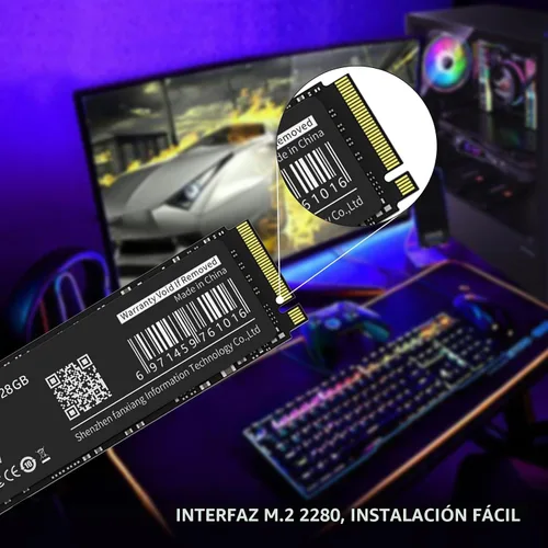 Vista 5 de fanxiang S501 128GB NVMe SSD 3D NAND1.3 PCIe Gen3x4 M.2 2280 Unidad interna de estado sólido (velocidad de lectura de hasta 1,100 MB/s) compatible