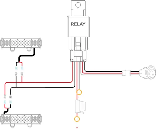 Vista 4 de Nilight Juego de arnés de cableado de barra de luz LED de 16 AWG, 2 cables de 12 V, interruptor de encendido, relé de alimentación, fusible