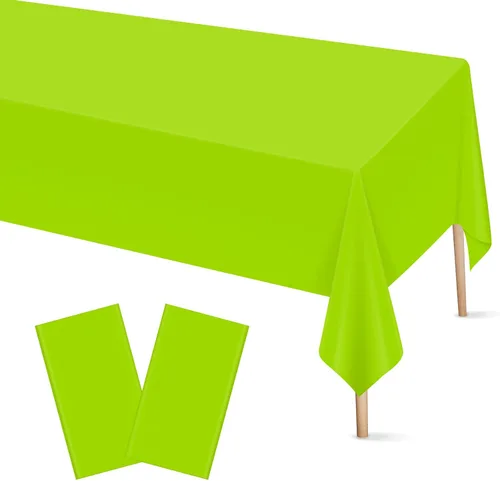 Vista 29 de Mulbozy 2 piezas de mantel de plástico negro para mesa rectangular, 54 × 108 pulgadas, fundas desechables de mesa para fiestas negras