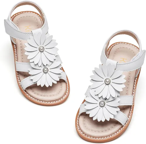Vista 9 de Kiderence Sandalias de niña de las flores para niñas pequeñas, zapatos de Ck303 Oro