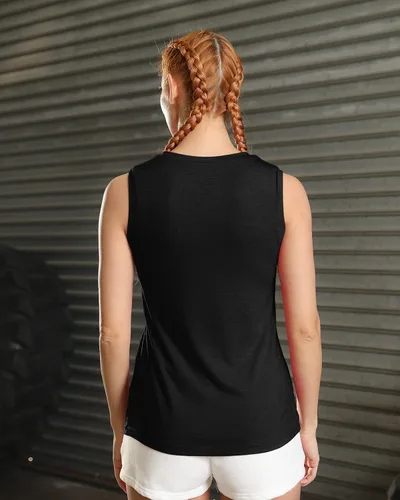 Vista 4 de ZIWOCH Camisetas sin mangas para mujer, cuello redondo, color sólido, casual, ajuste holgado