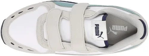 Vista 4 de PUMA Tenis de piel sintética con para niños y niños (niños pequeños), blanco/azul (White/Mineral Blue), 2,5 niño pequeño