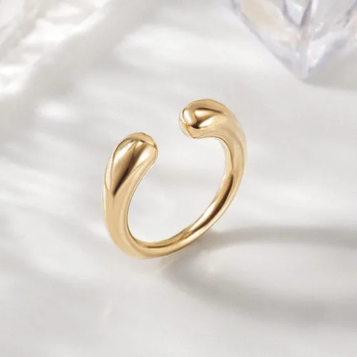Vista 3 de WISTIC 14K Gold Engagement Hoops Set Rings for Women and Girls Water drop Angel tears Simple Luxury Fashion Cocktail Light Minimalism Charming