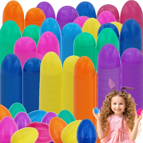 Vista 8 de The Dreidel Company - Huevos de Pascua de plástico rellenables a granel, colores surtido; perfectos para caza de huevos de Pascua, huevos