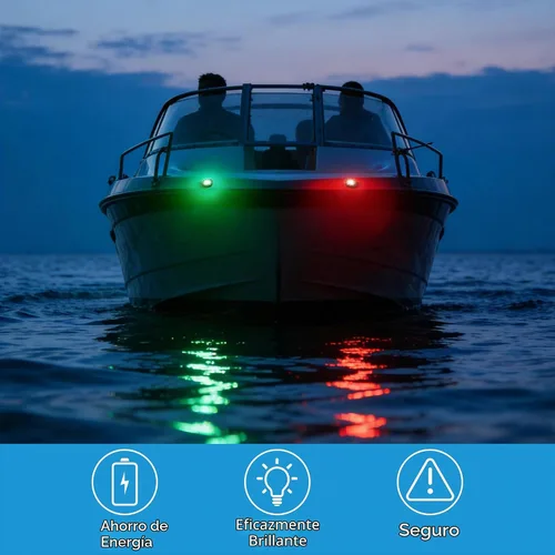 Vista 5 de Obcursco Luces LED de navegación para barcos, luz de arco vertical roja y Negro